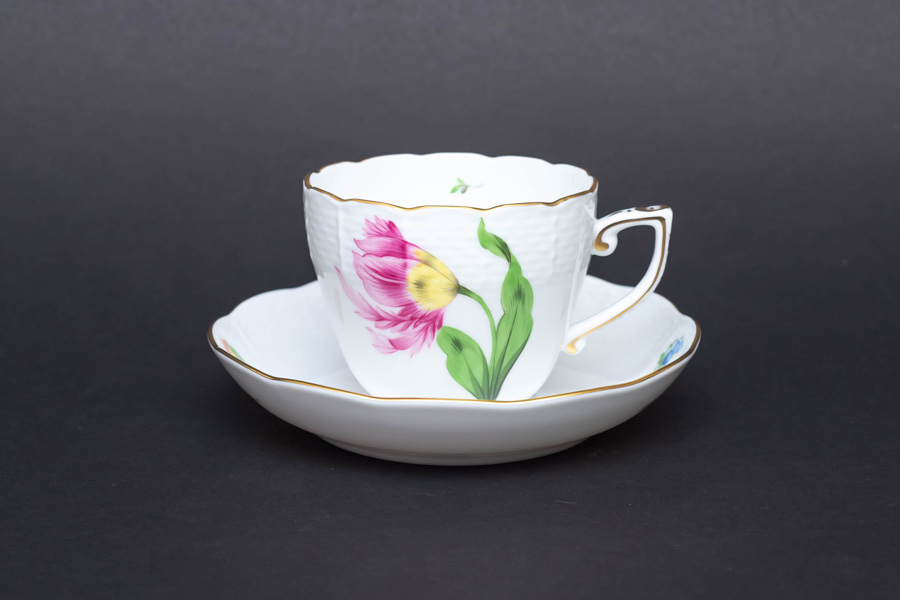 ヘレンド バコニーの春（キティピンク） メランジェカップ＆ソーサーを