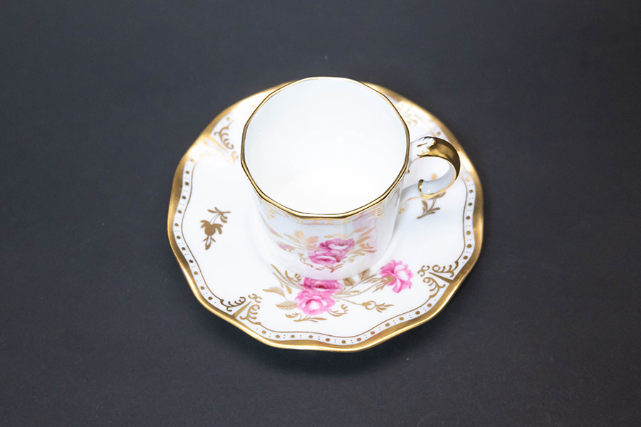 ロイヤル・クラウン・ダービー ロイヤルピンクストンローズ コーヒー