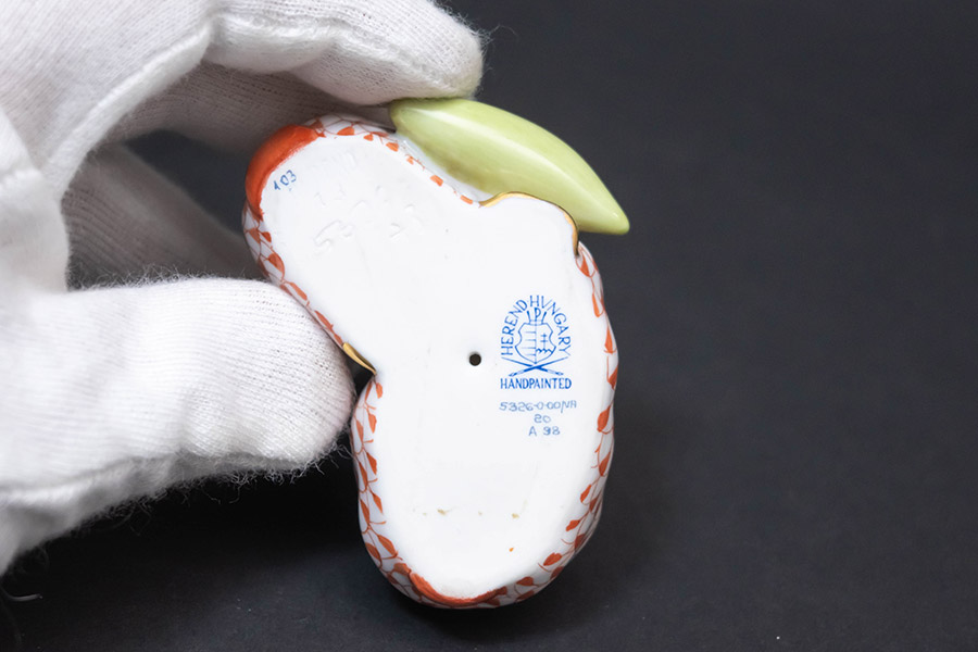 ヘレンド フィギュリン ウサギのペアとトウモロコシ（レッド）を