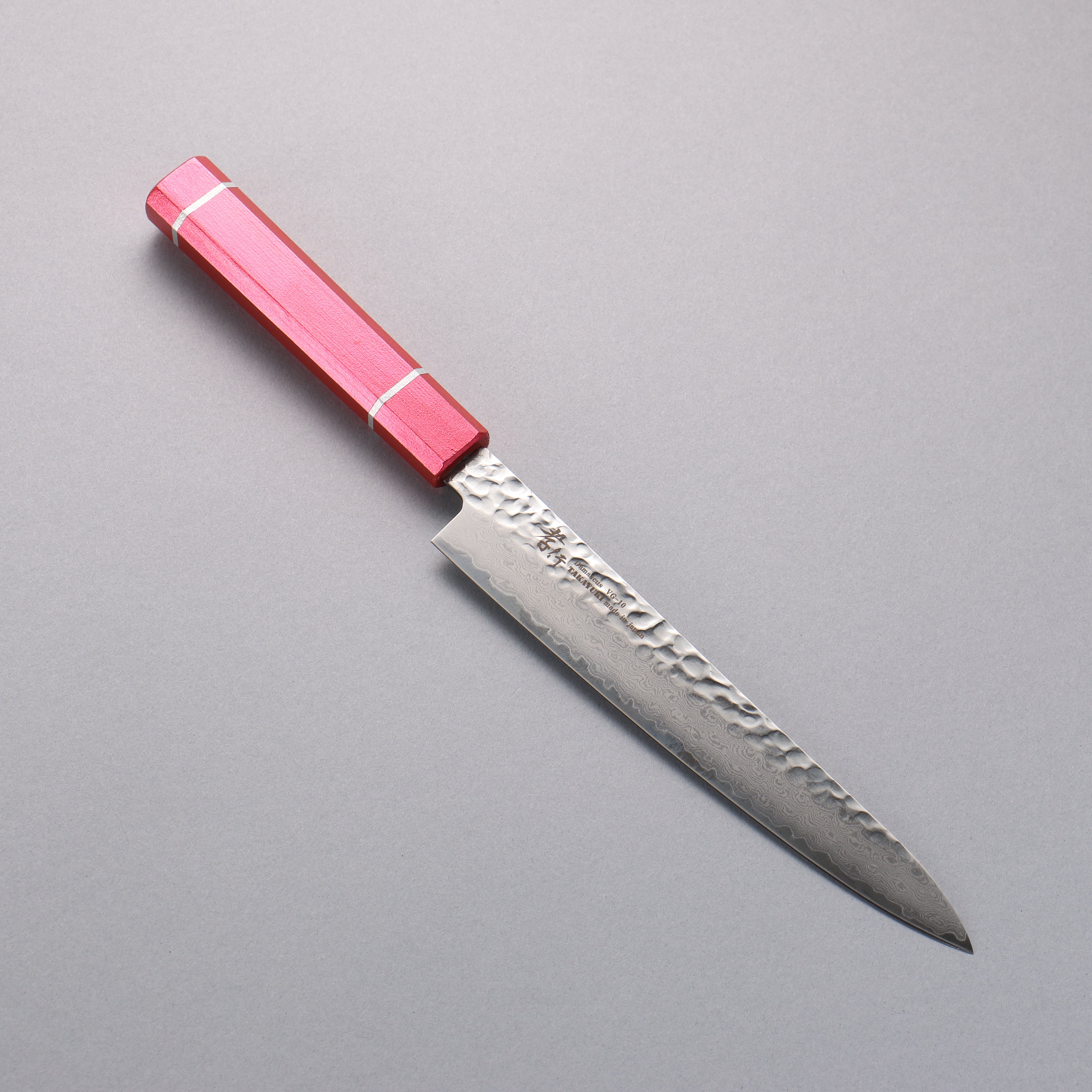 堺 孝行 V金10号 33層ダマスカス ペティーナイフ 180mm 樫の木漆塗り