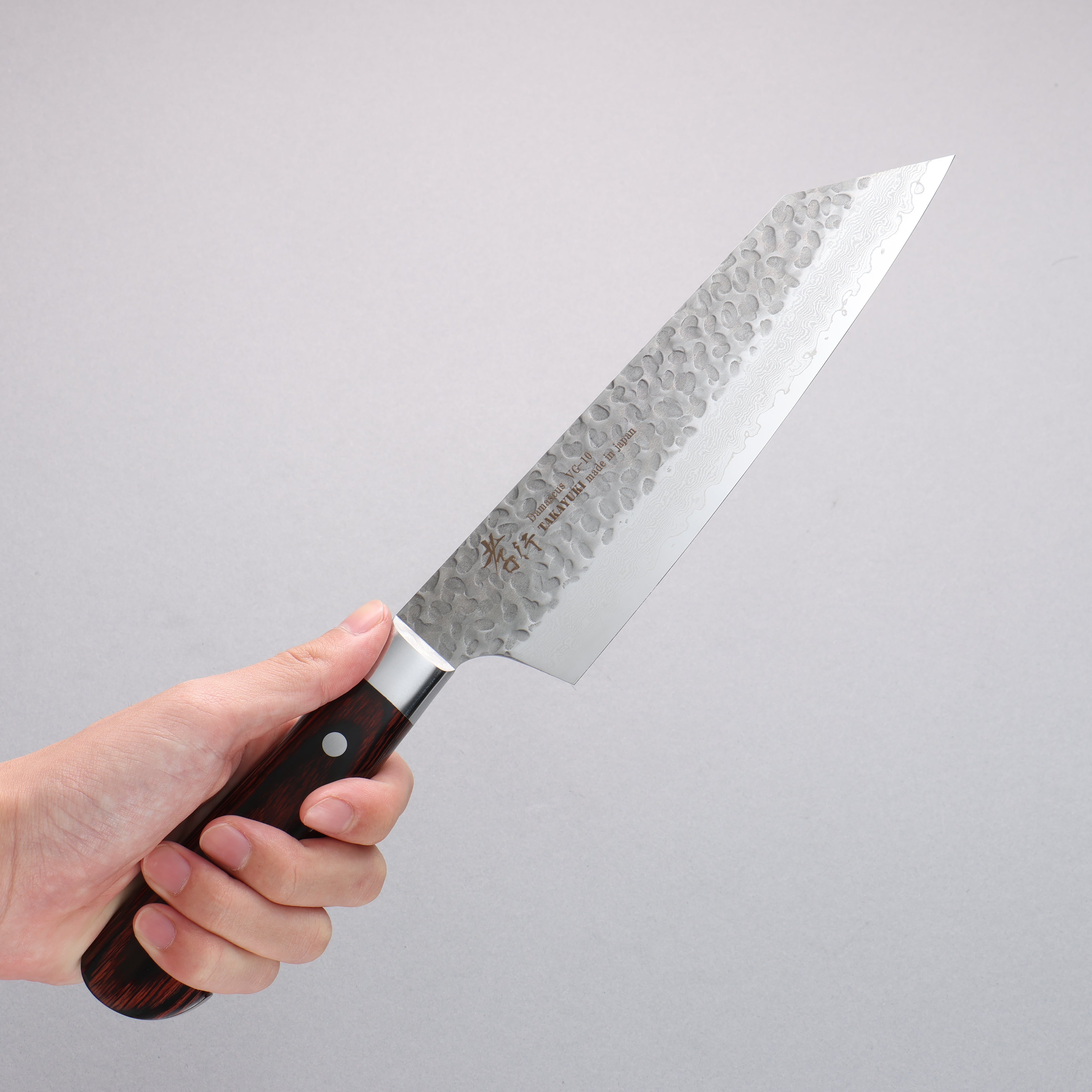 堺 孝行 VG10 33層 ダマスカス 切付牛刀包丁 190mm マホガニー柄