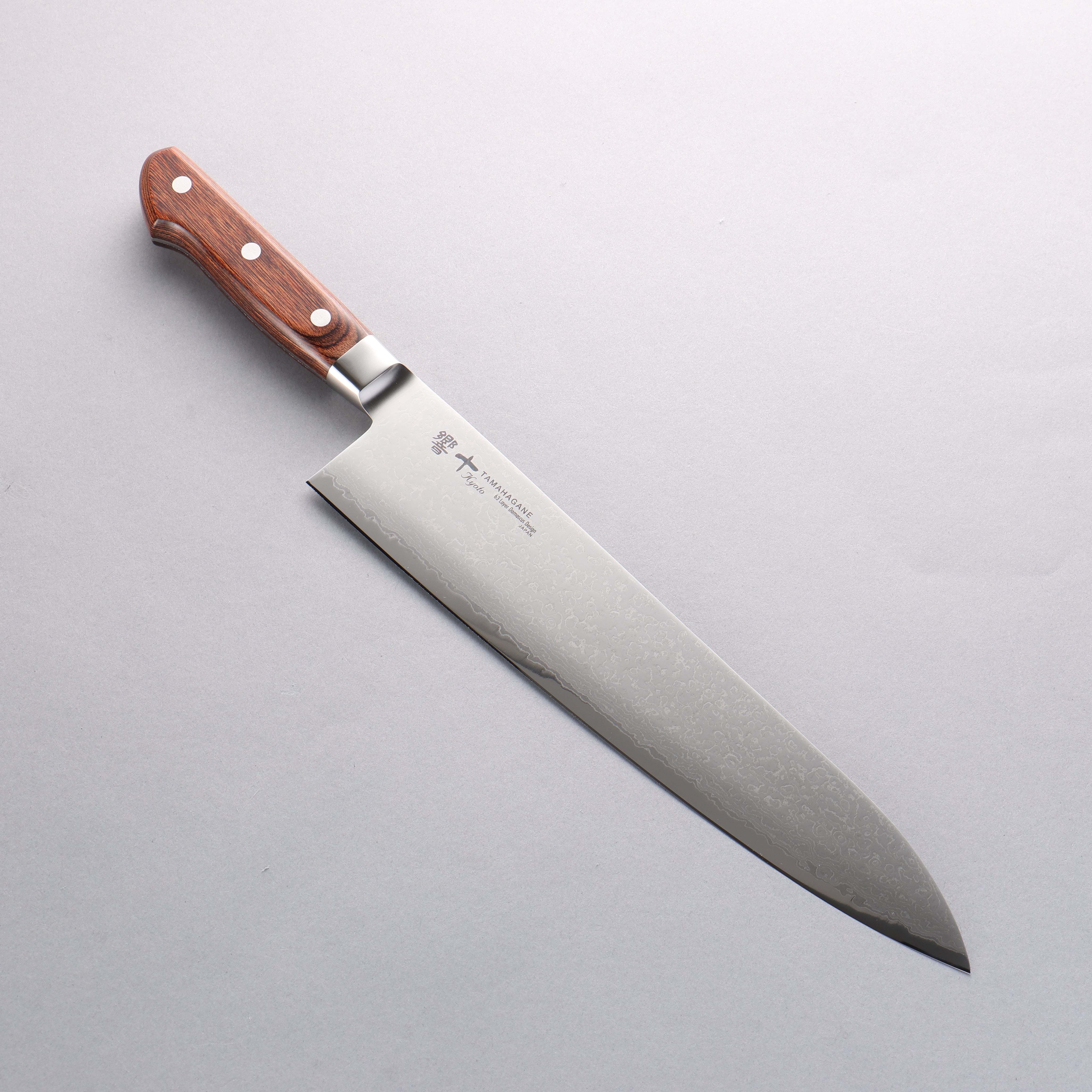 玉鋼 響十 63層 ダマスカス 牛刀包丁 270mm KP-1103 – 清助刃物 Japan