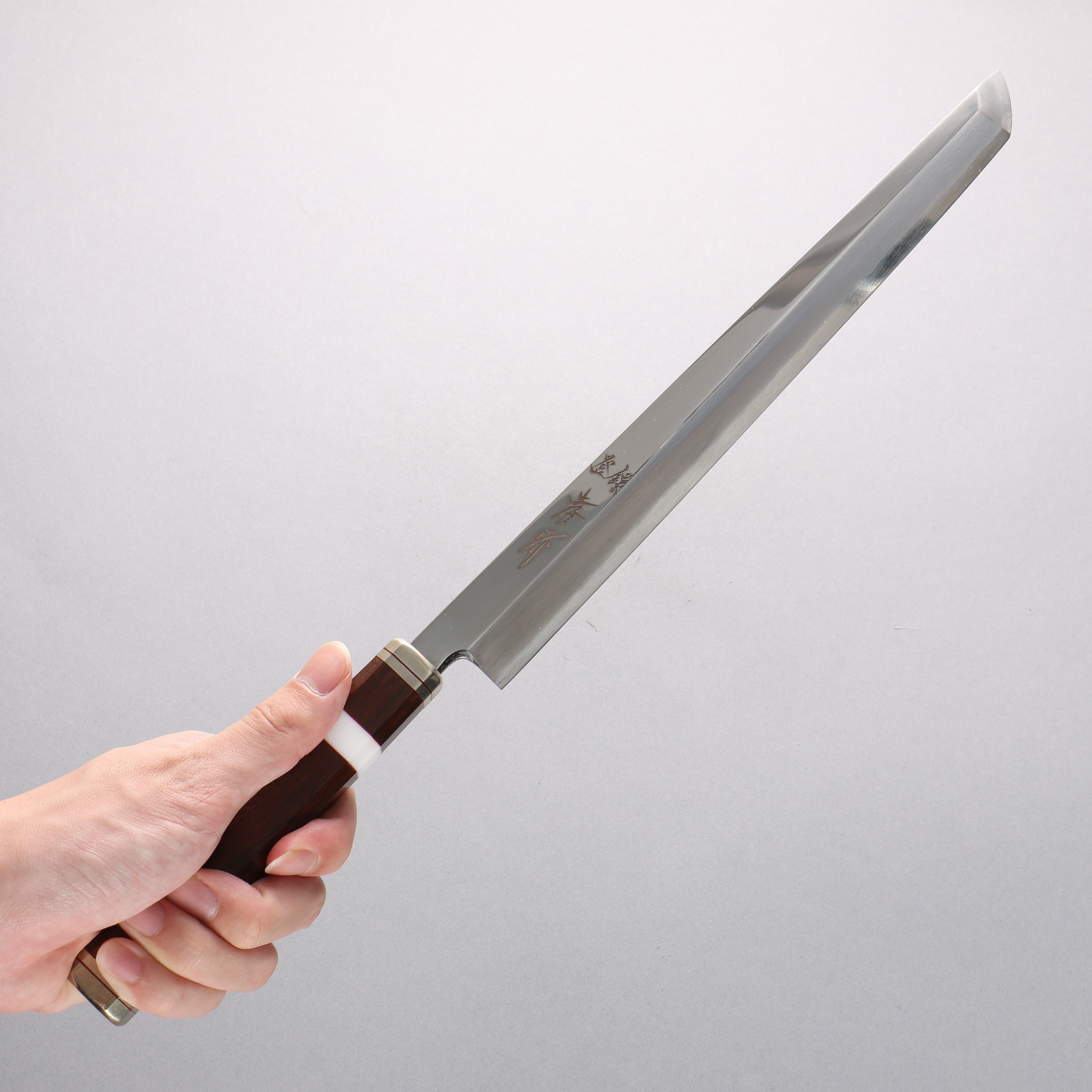 堺 孝行 紫電 銀三鋼 蛸引包丁 270mm デザートアイアンウッド（杉原