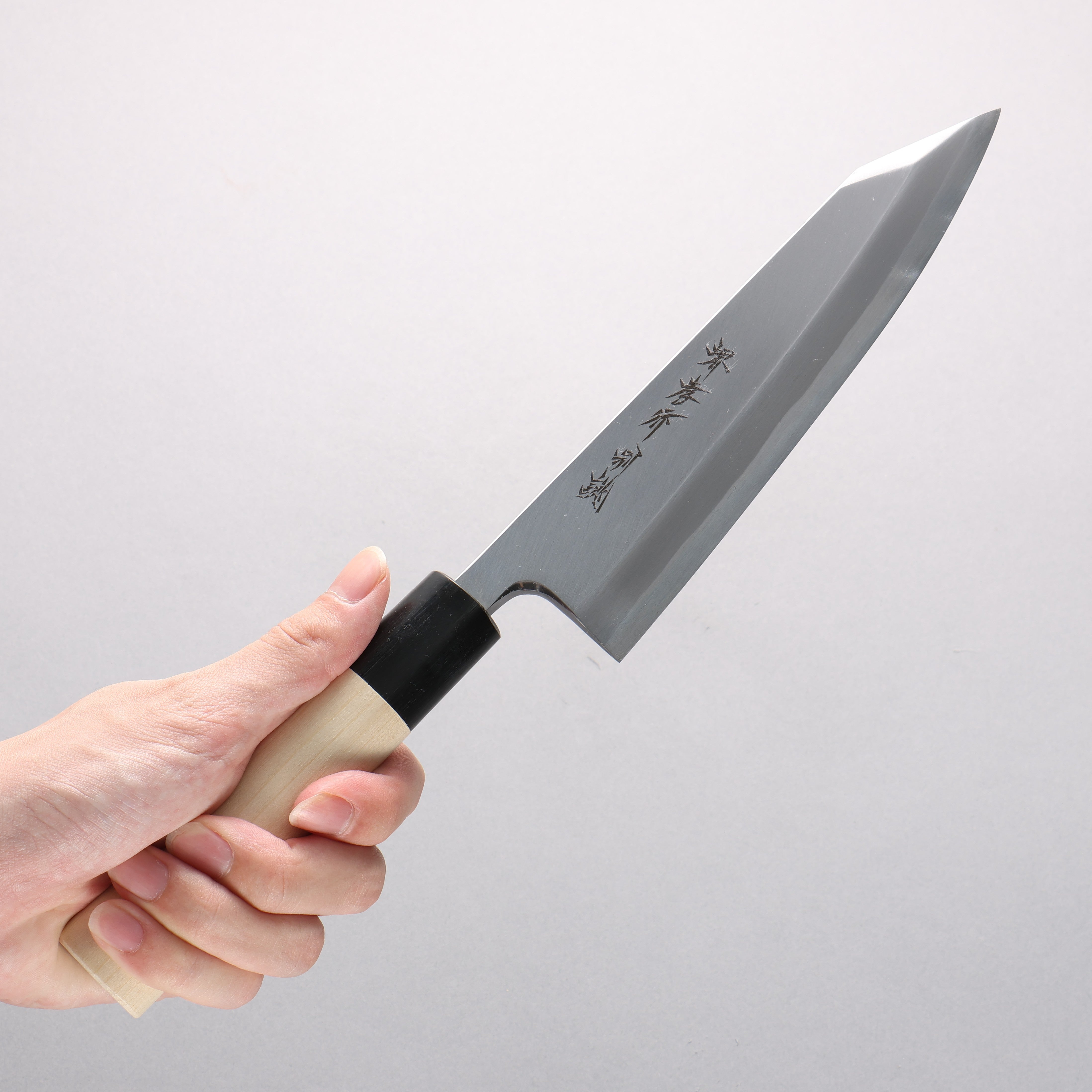 堺 孝行 特上 白ニ鋼 切付出刃包丁 180mm 朴柄 – 清助刃物 Japan