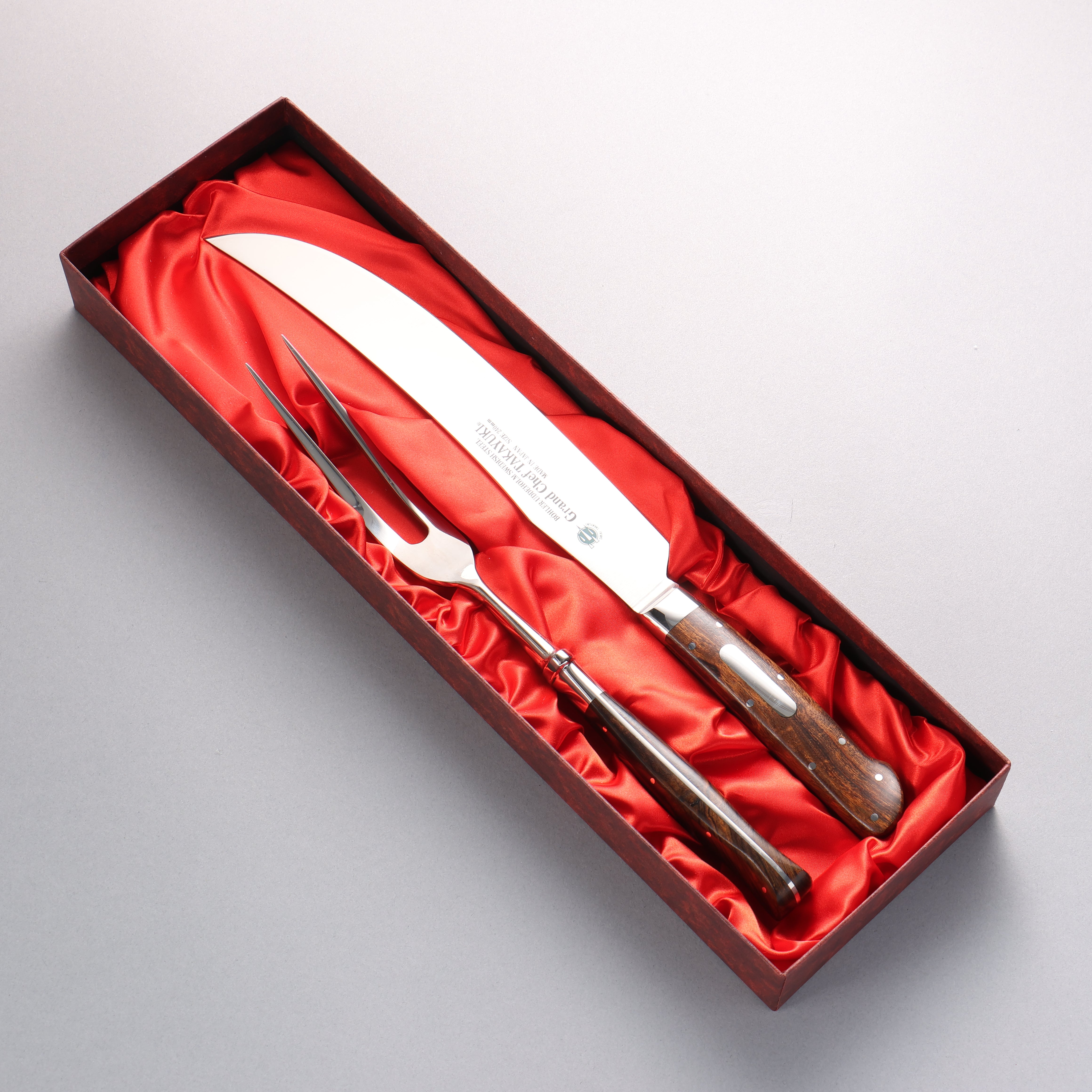 堺 孝行 ステンレス鋼 カービングナイフ&フォークセット – 清助刃物 Japan