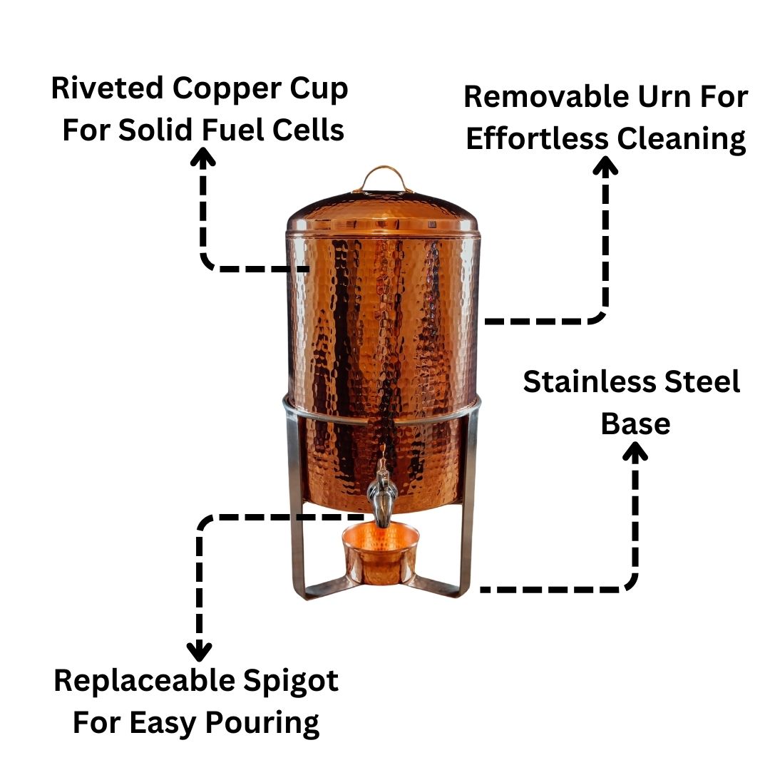 Arcadia Copper Drink Dispenser For Hot And Cold Beverags - Sertodo