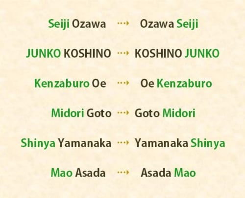 ラストネームがファーストネームに？ 海外でも日本式に「姓」が最初で