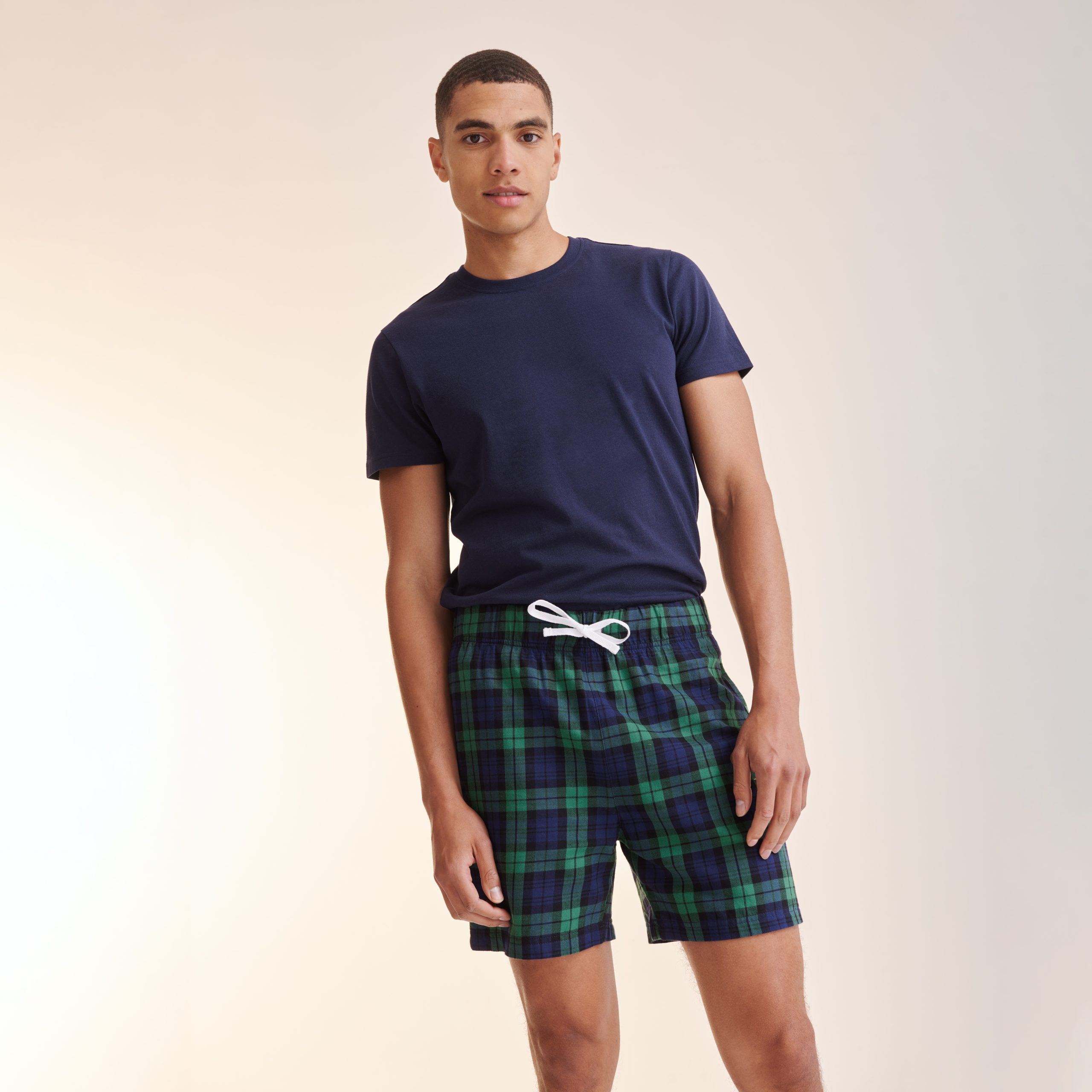 SF082 MEN'S TARTAN LOUNGE SHORTS - SF