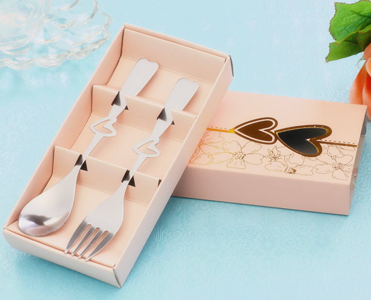 Heart Shaped Spoon and Fork Set - Perfect Wedding Favors