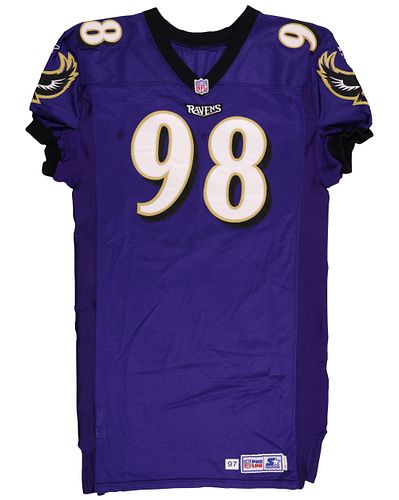 1997 Tony Siragusa Baltimore Ravens Game Worn Home Jersey with