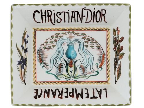 FRENCH CHRISTIAN DIOR TAROT ASHTRAY TEMPERANCE CARD sold at