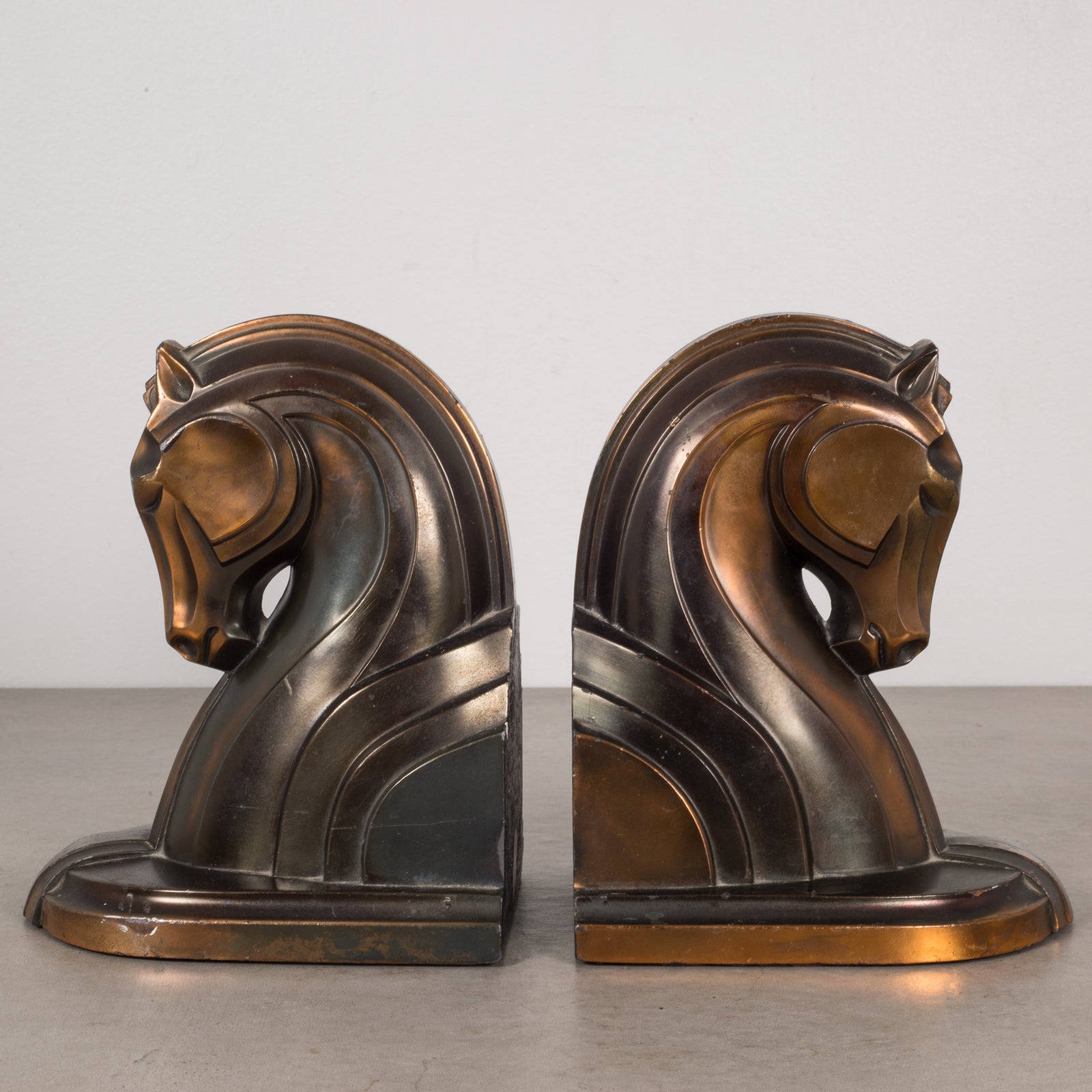 Art Deco Bronze-Plated Horse Bookends, c.1930 – S16 Home