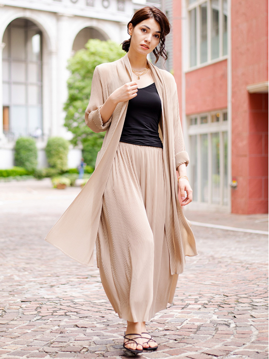 クリスタルプリーツシフォンロングジャケット｜SPECCHIO公式通販