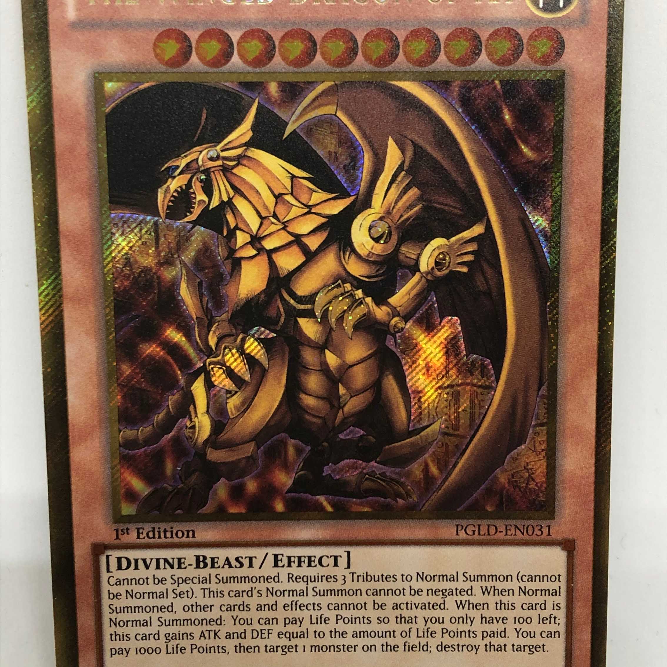 遊戯王 英語 ラーの翼神竜 1st PGLD ゴルシク シークレット 三幻神 1枚