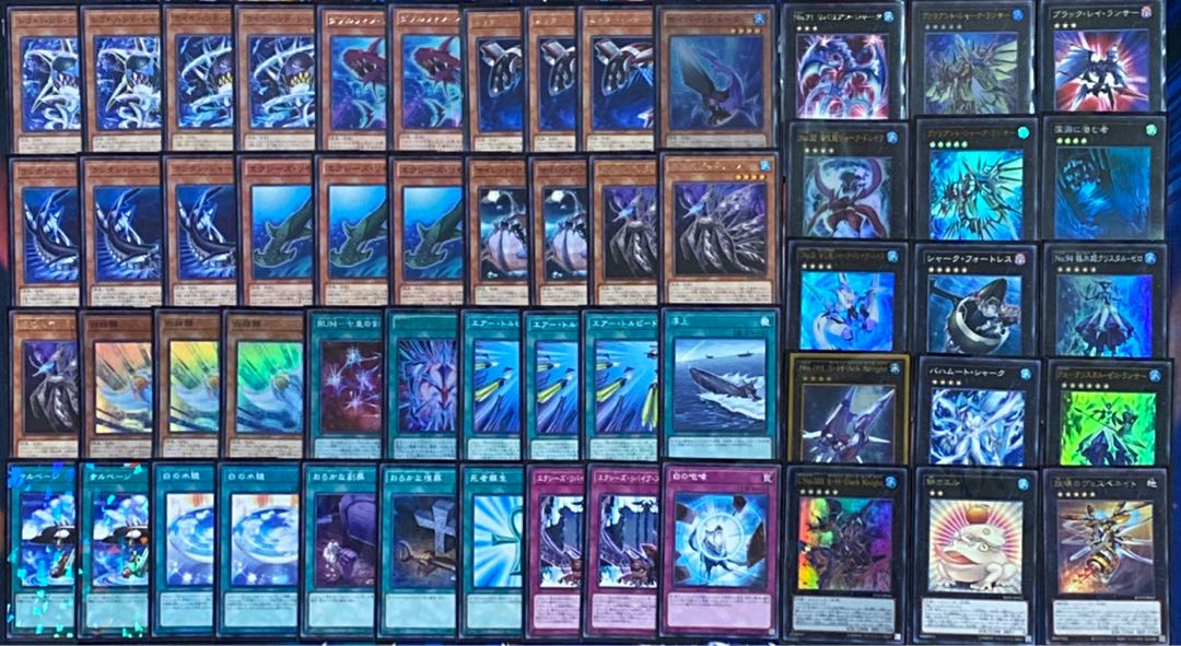 遊戯王 シャーク デッキ メイン40枚＋EX15枚 シャークさんスリーブ装着