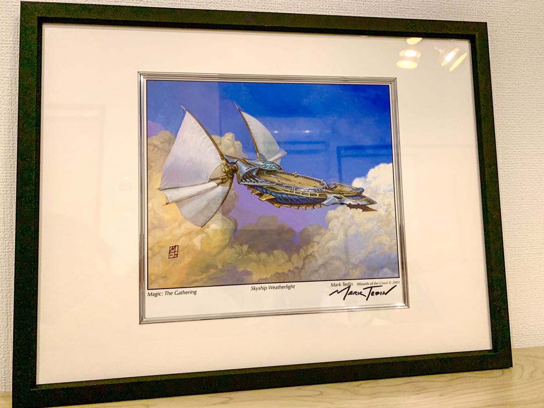額装付 Mark Tedin【飛翔艦ウェザーライト】サイン入り複製原画 MTG 1