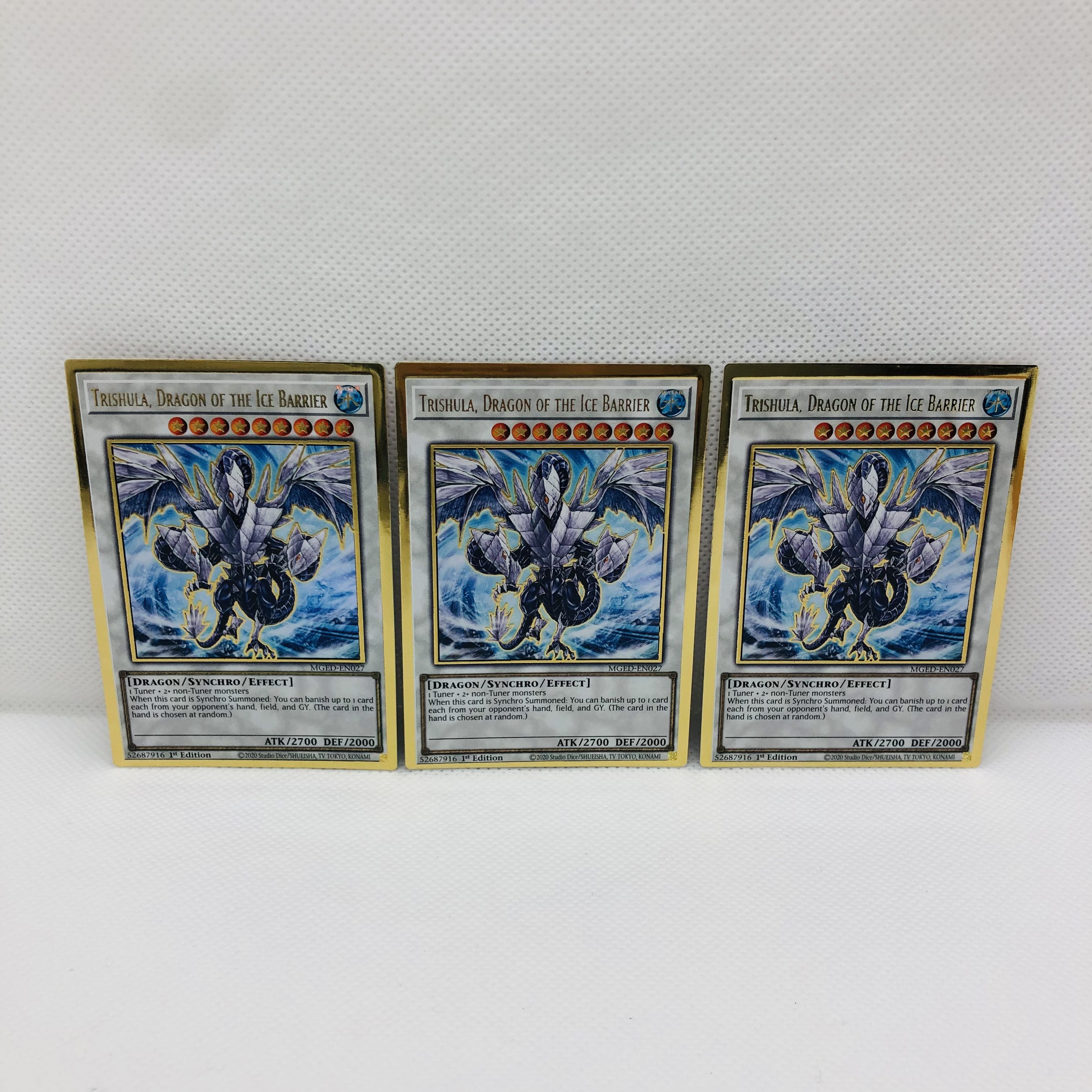 遊戯王 英語版 氷結界の龍 トリシューラ プレミアムゴールドレア 3枚 3
