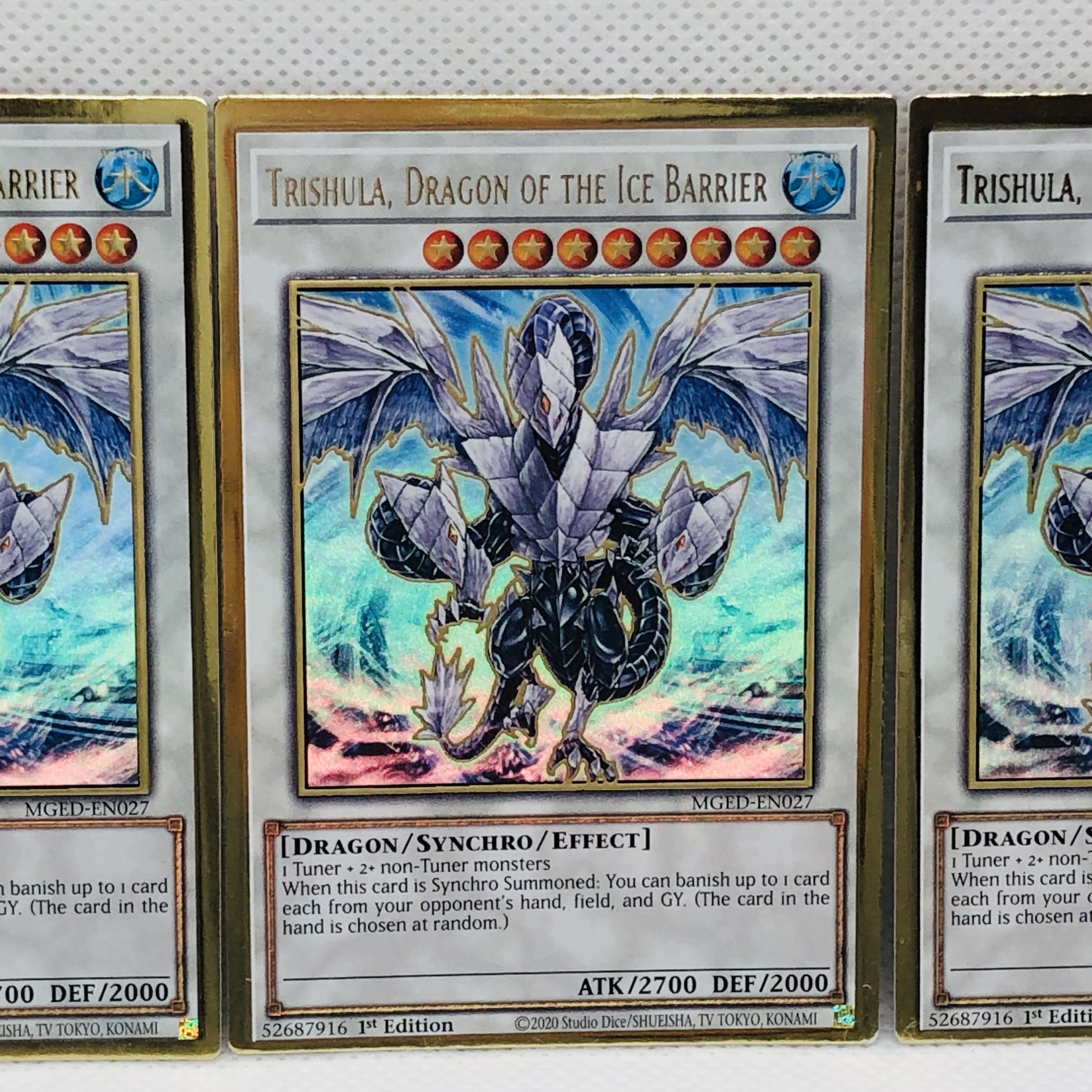 遊戯王 英語版 氷結界の龍 トリシューラ プレミアムゴールドレア 3枚 3