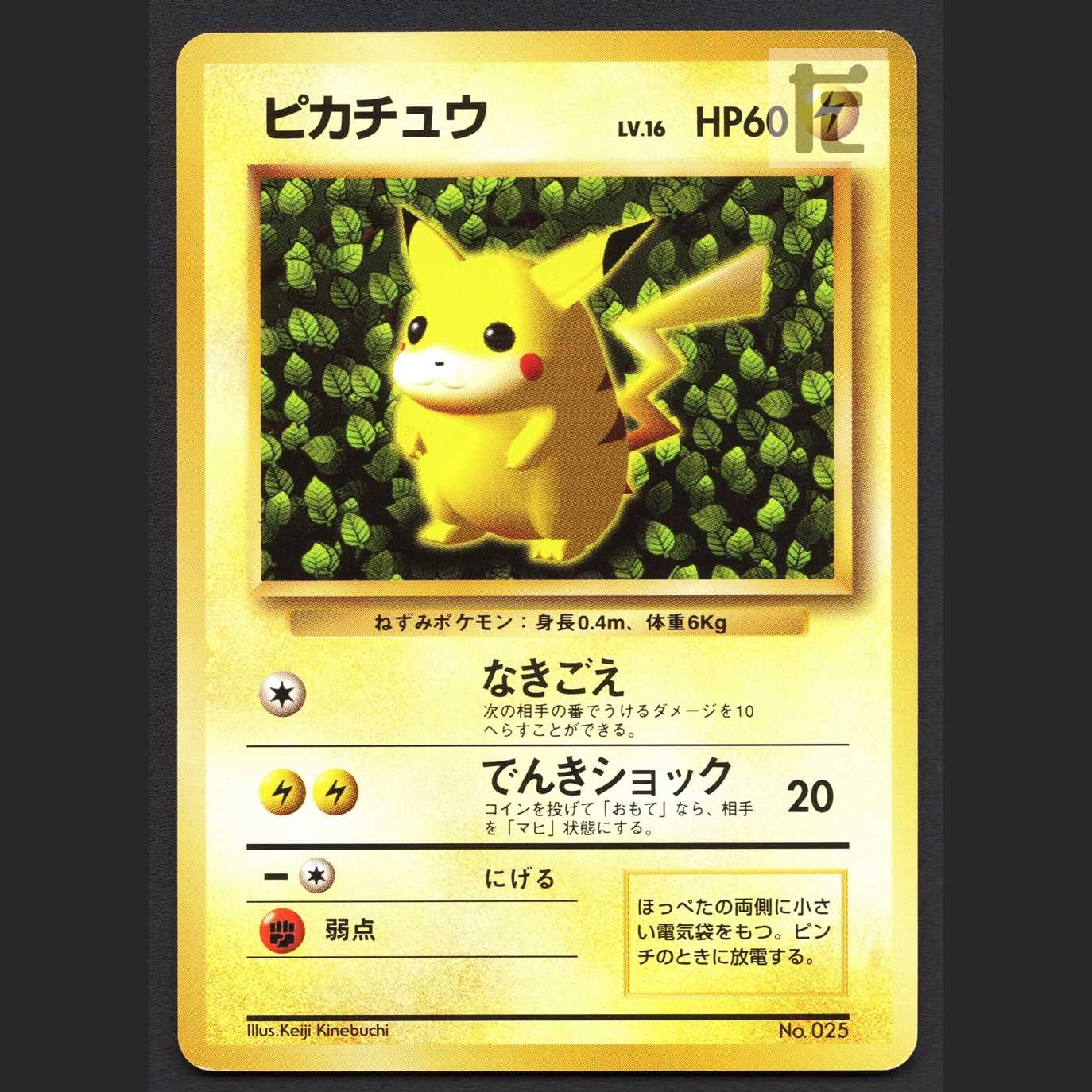 ピカチュウ LV.16 光沢なし【エクセ】旧裏 すぐわかるポケモンカードの