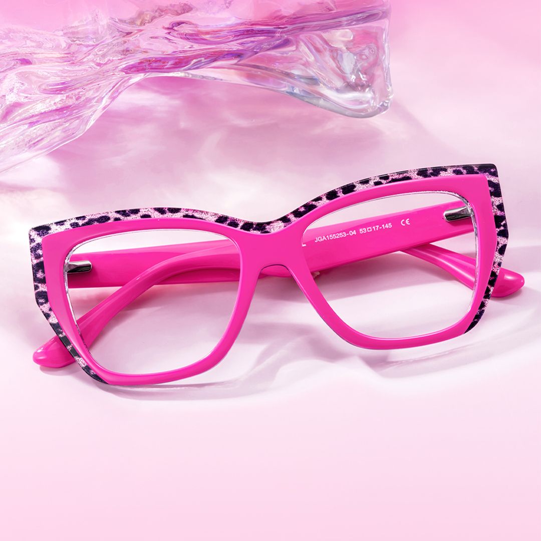 Thurman Hot Pink Glasses Frames with Butterfly Design
