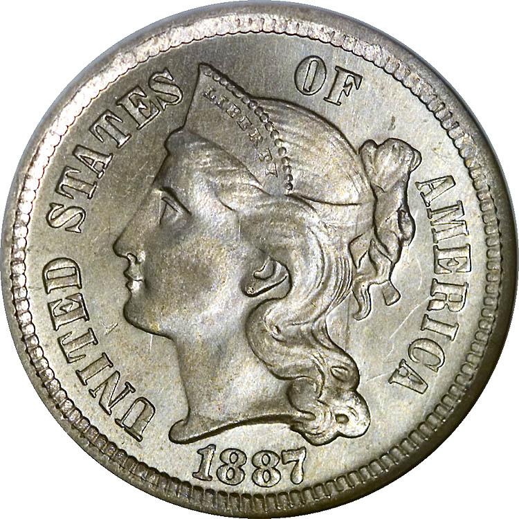 1887 3CN MS | Coin Explorer | NGC