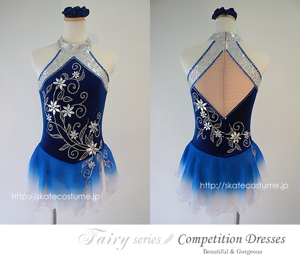 フィギュアスケート衣装 FRY-126青 スケートコスチュームDD