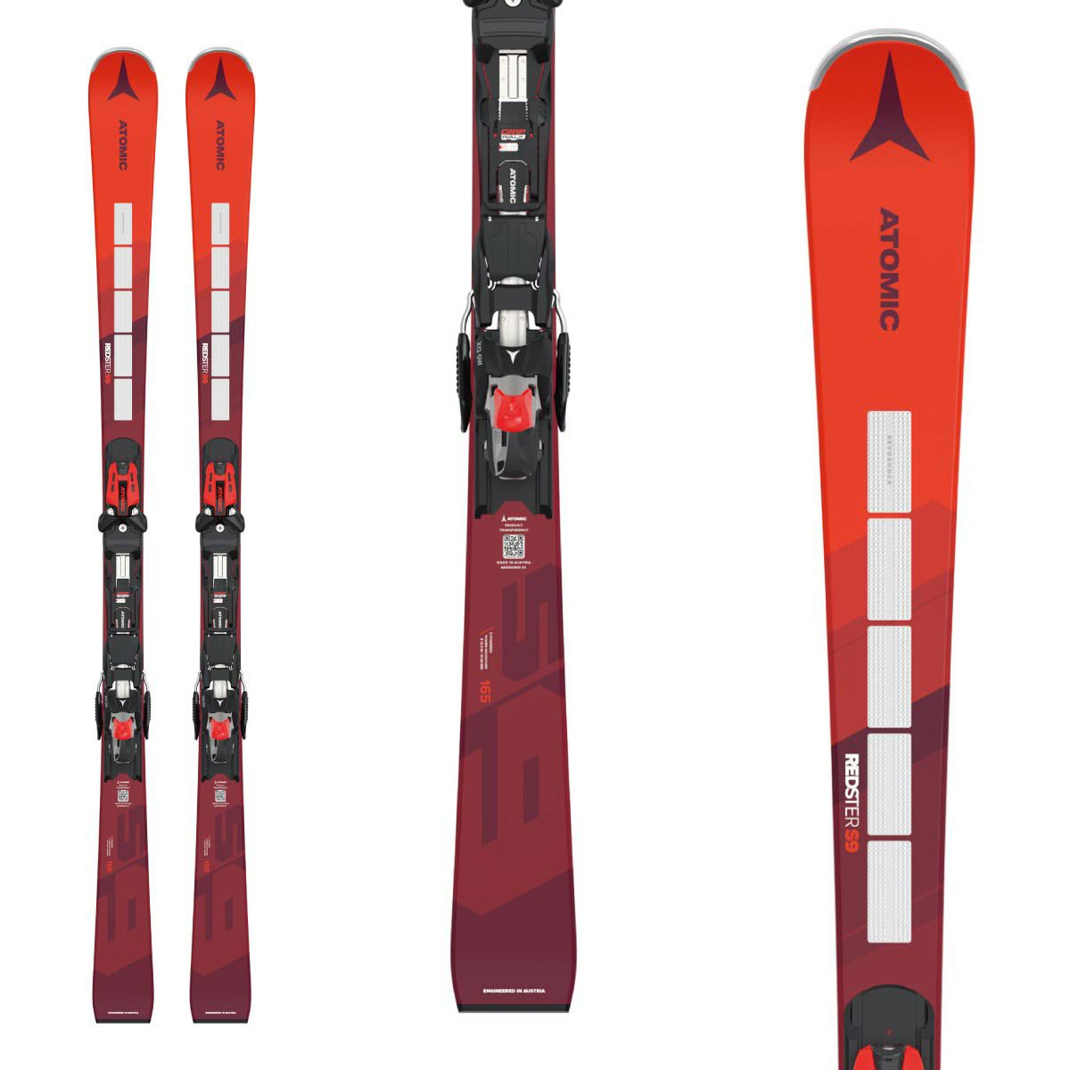 ATOMIC SL 165cm スキー板 赤/黒 バインディング付き cd113804.jpg
