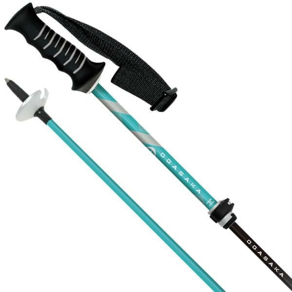 オガサカ スキーポール LC-FS/TB ターコイズブルー 95～120cm 伸縮式