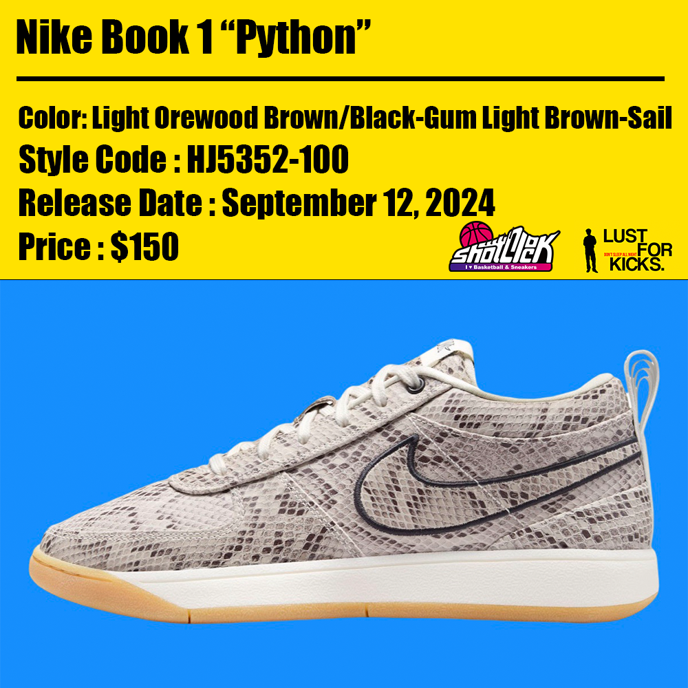 2024年9月12日発売Nike Book 1 “Python” | Shot Clock
