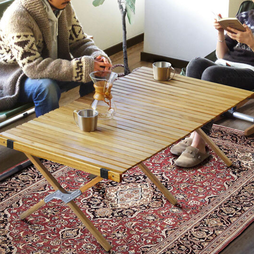 使う場所を選ばないロールトップテーブル WOOD ROLL TOP TABLE（ウッド