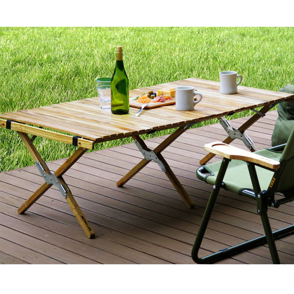 使う場所を選ばないロールトップテーブル WOOD ROLL TOP TABLE（ウッド