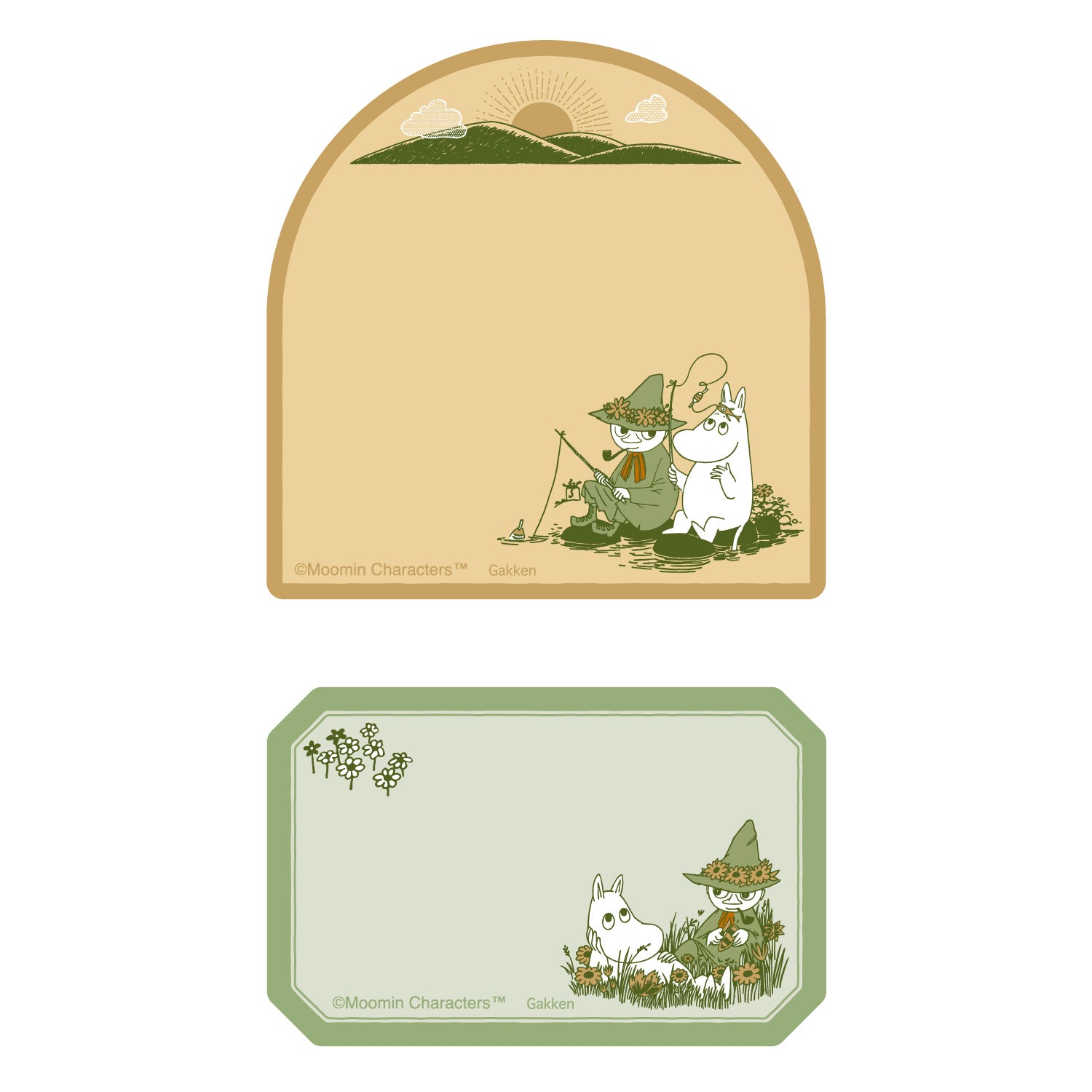 付箋セット（アウトドア/スナフキン＆ムーミン/GR）AM04863 - MOOMIN SHOP