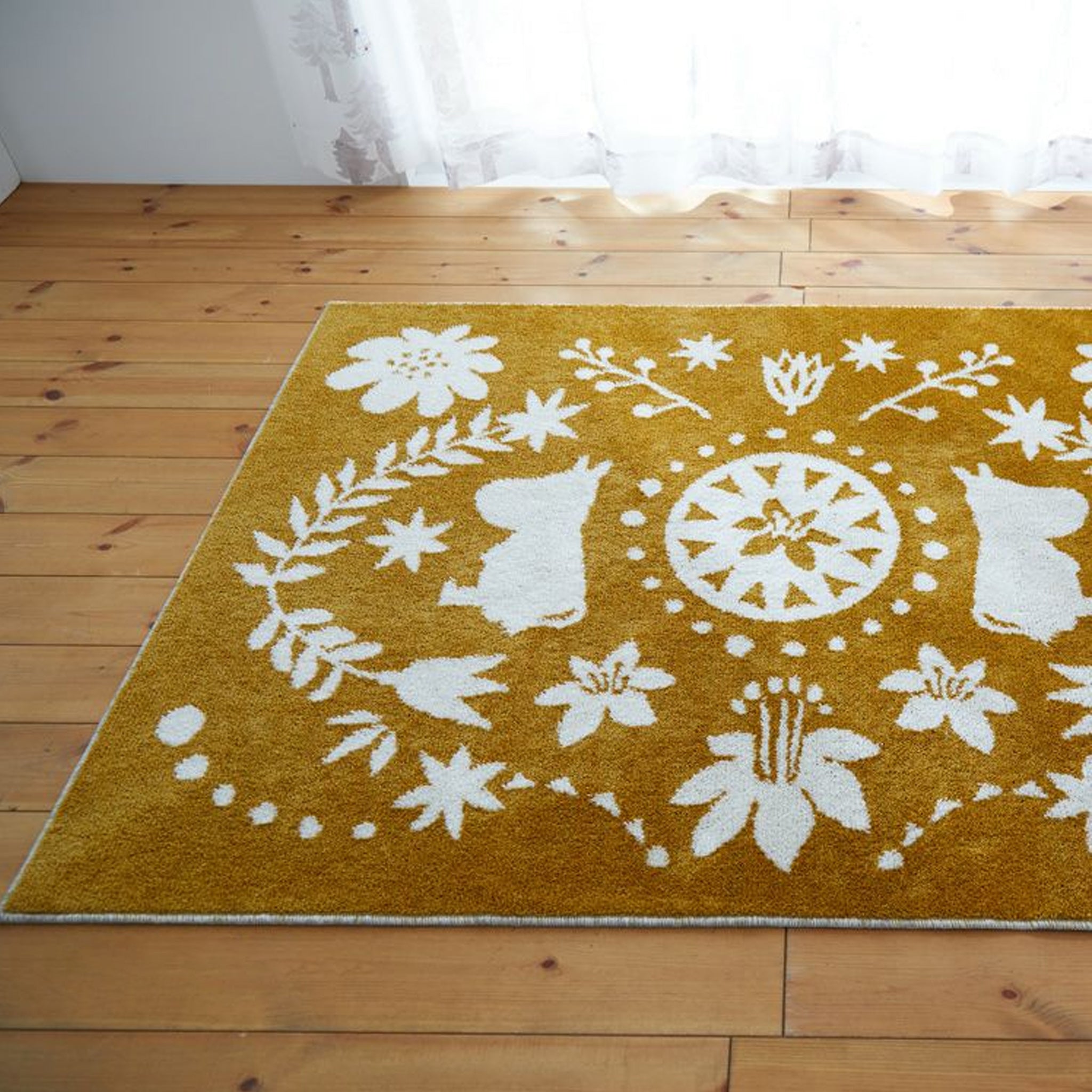 ラグ（フォークライン/イエロー）13473182【ラッピング対象外