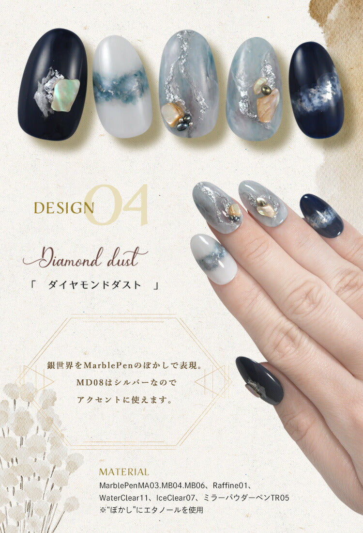 ジェルネイルの新しい形！マーブルペン マーブルリキッドのような