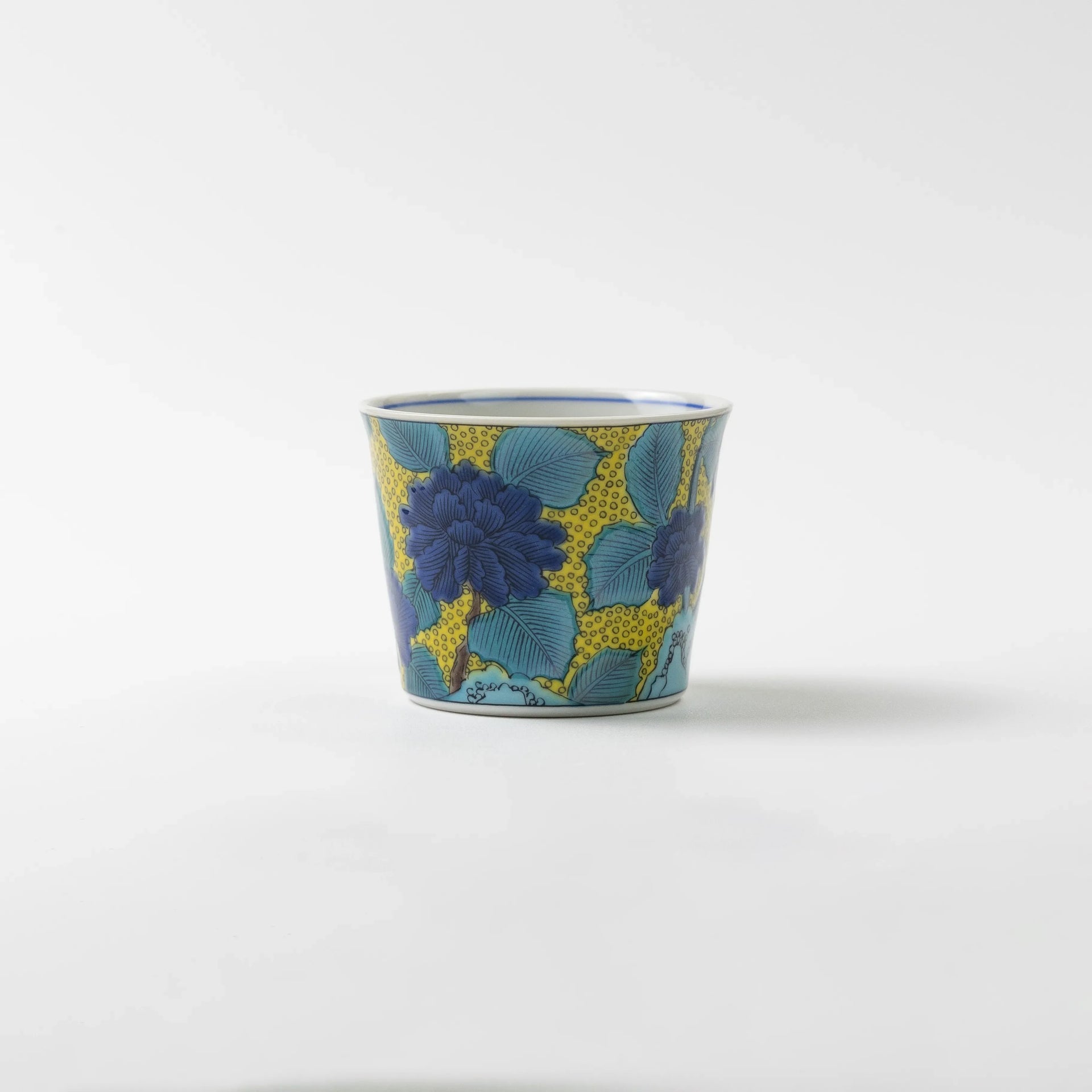 966 九谷焼 做古九谷手 折紙牡丹絵 大皿 角福 時代物 30cm 未使用 2026