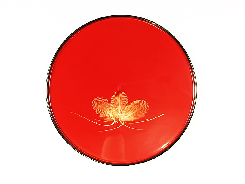 輪島塗 丸盆8.5寸 松沈金（外黒内朱） – 漆陶舗あらき 輪島塗 九谷焼