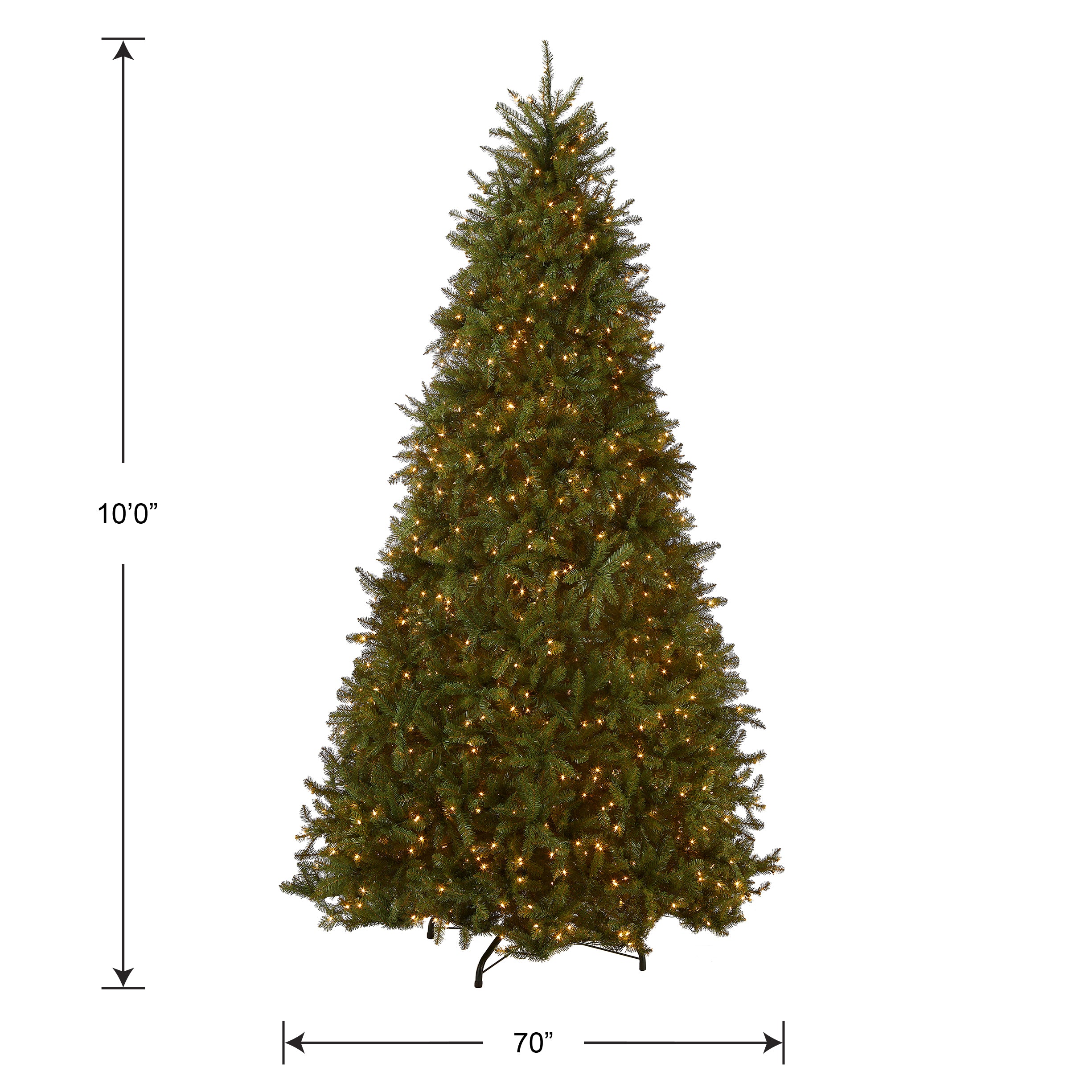 10 ft. Pre-Lit Dunhill Fir Tree with Clear Lights, Plug-In