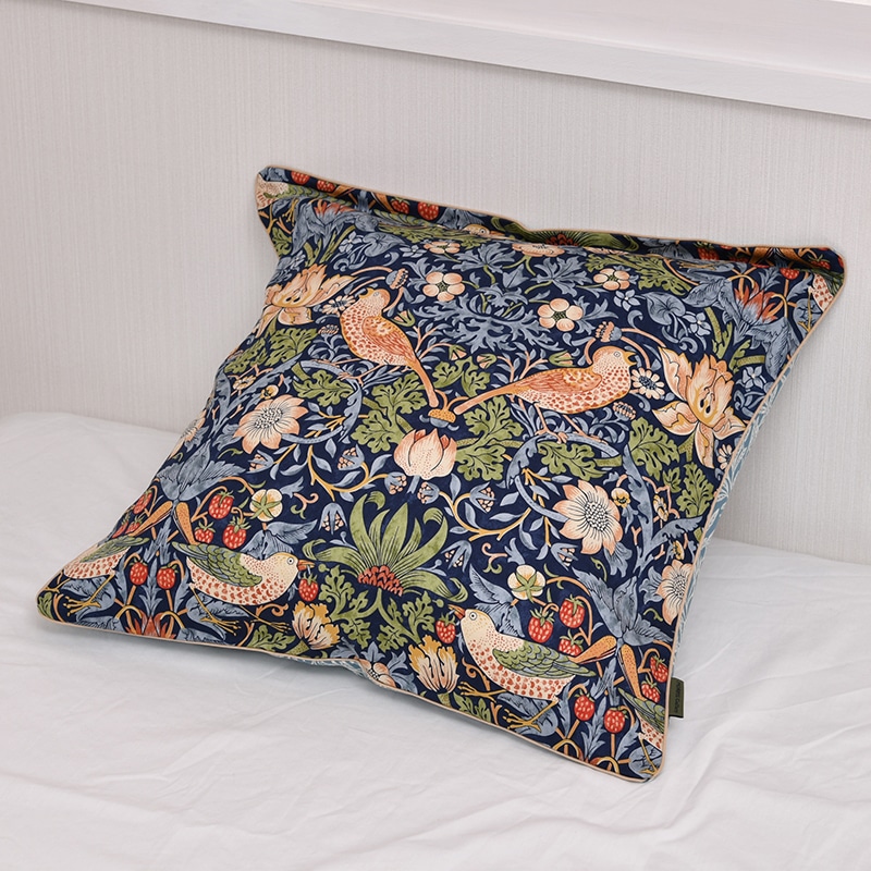 モリス ギャラリー クッションケース(45×45cm ネイビー): クッション