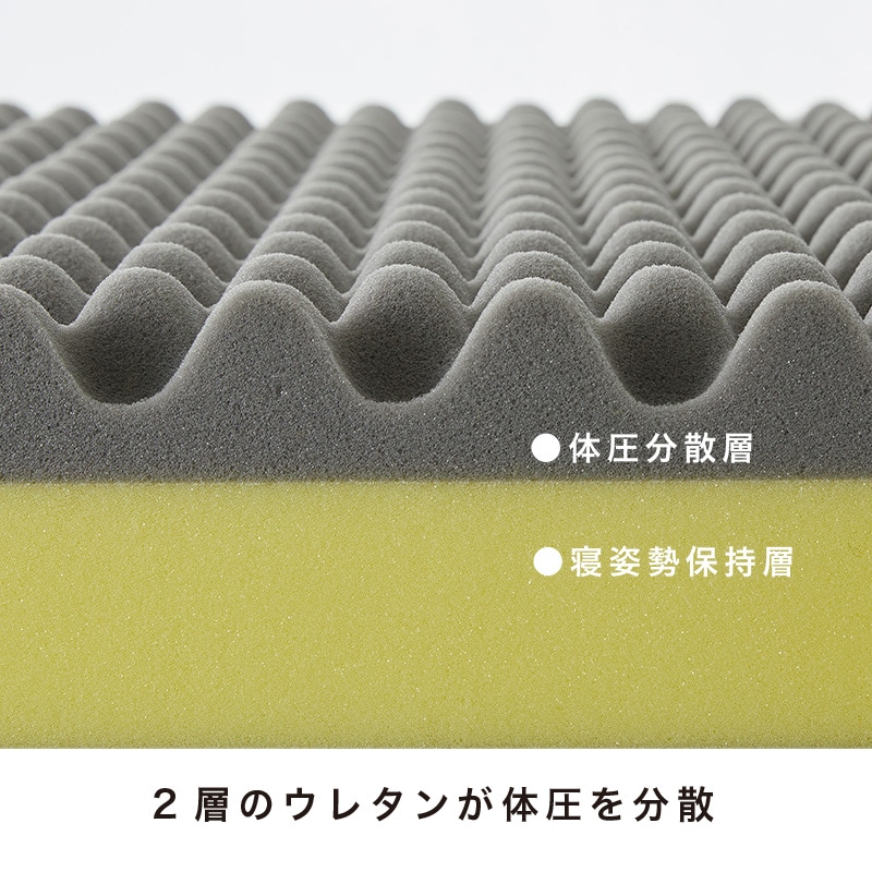 睡眠Labo]Dots ヘルシーマットレス〈2層〉（三つ折りタイプ