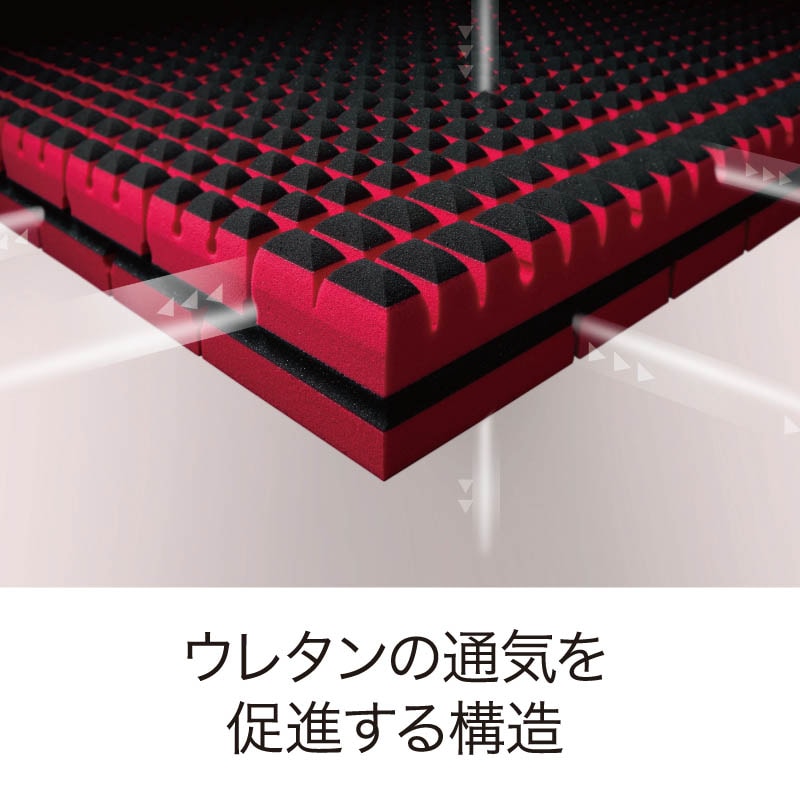 エアーSX]マットレス／REGULAR （シングル）9×97×195cm レッド 表地