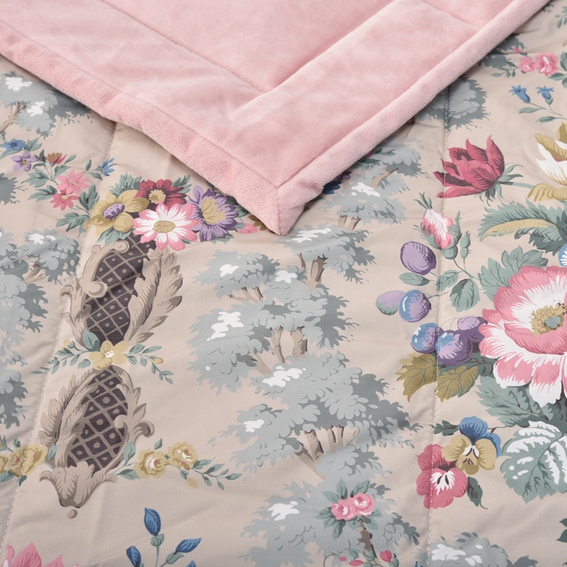 サンダーソン キルトケット （シングル）140×190cm ピンク 表生地