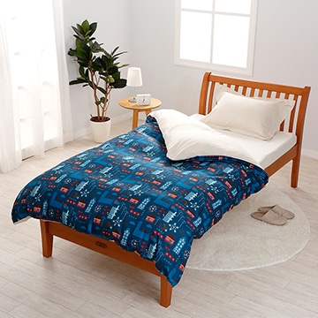 ヘイ＆モイ 掛けふとんカバー (セミダブルロング)170×210cm ネイビー