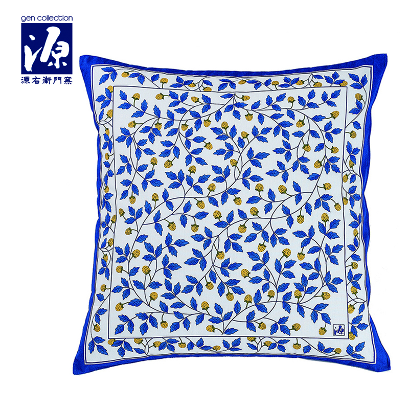 源右衛門 座布団カバー 55×59cm ブルー 綿100％｜布団カバー・シーツ