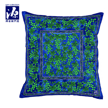 源右衛門 座布団カバー 八端判 59×63cm ブルー 綿100％｜布団カバー