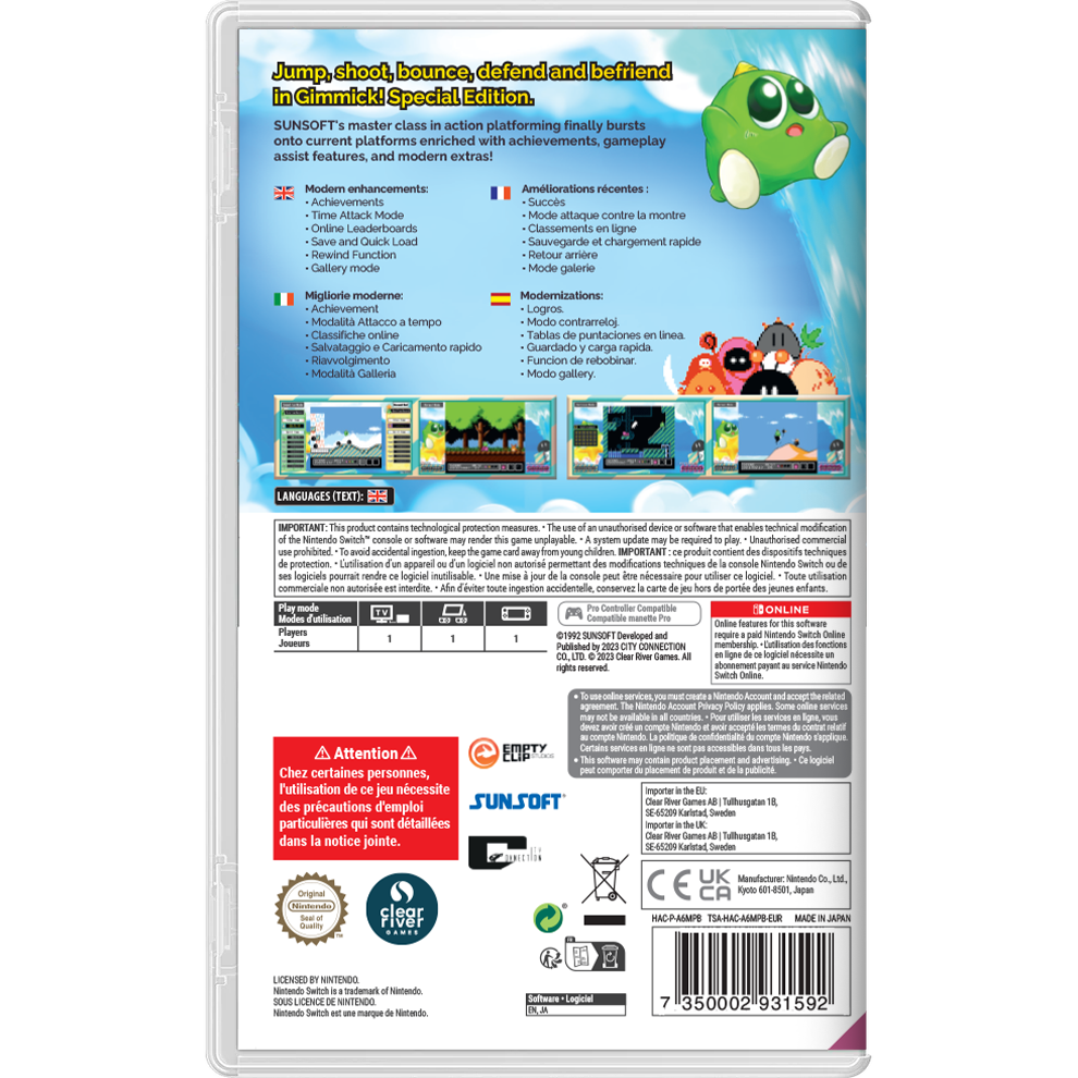 Gimmick! Special Edition (Nintendo Switch) – Clear River Games