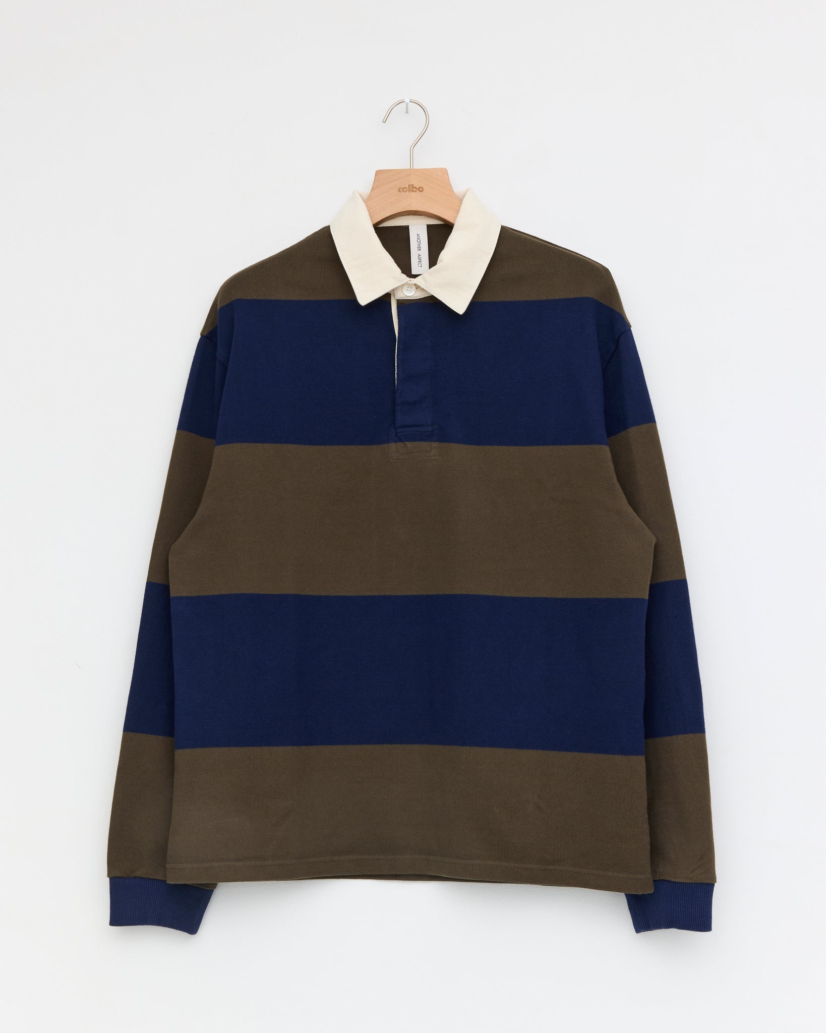 Rugby Polo 1.0, Navy Brown Stripe – Colbo