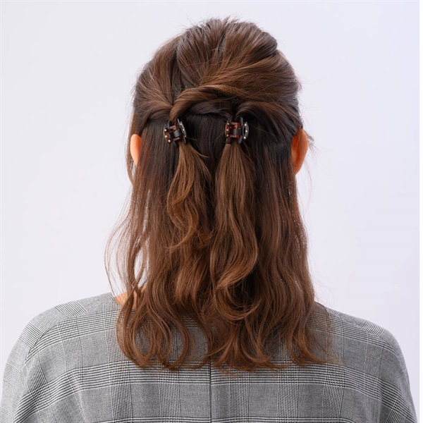 ドーム石付クリップ 2個セット(ブラウンミックス) | ベースクリップ