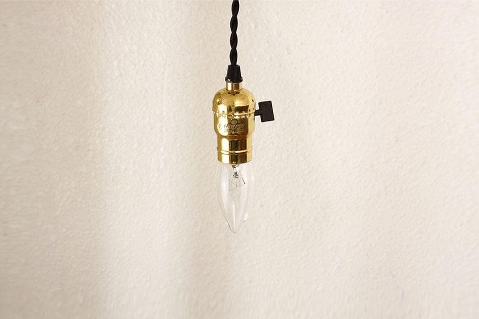 レビトンLEVITON キーターンノブ ブラスE26ソケットランプ