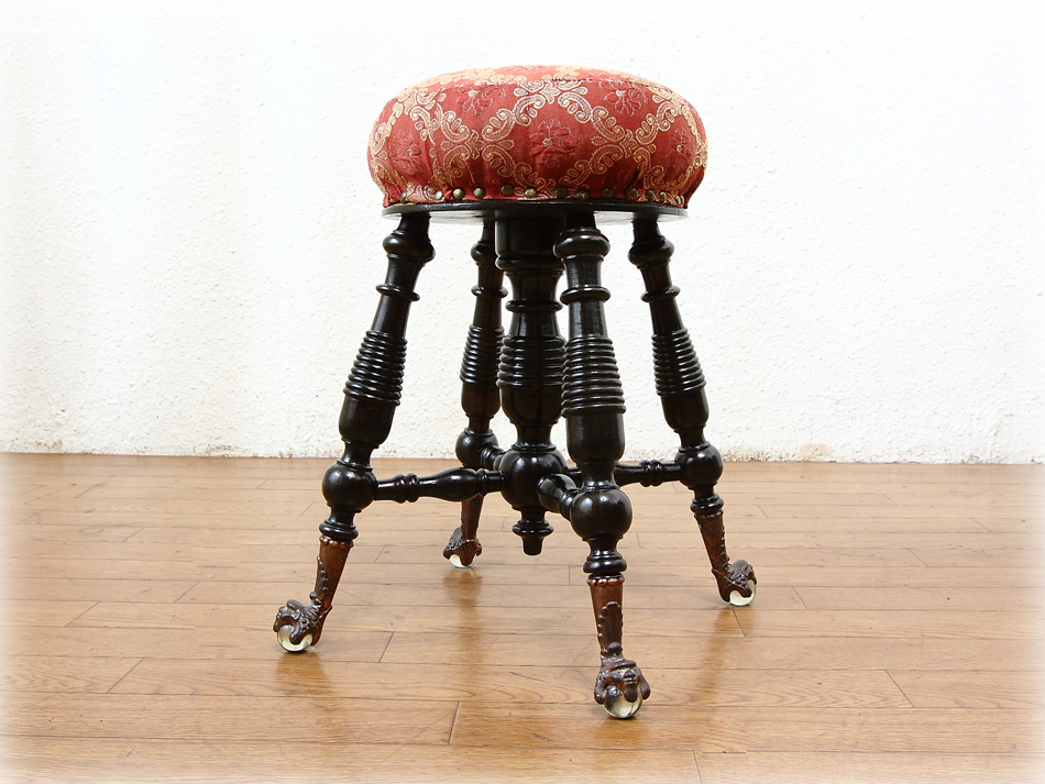 ヴィクトリアン ボウルアンドクロウ ラウンドスツール｜アンティーク