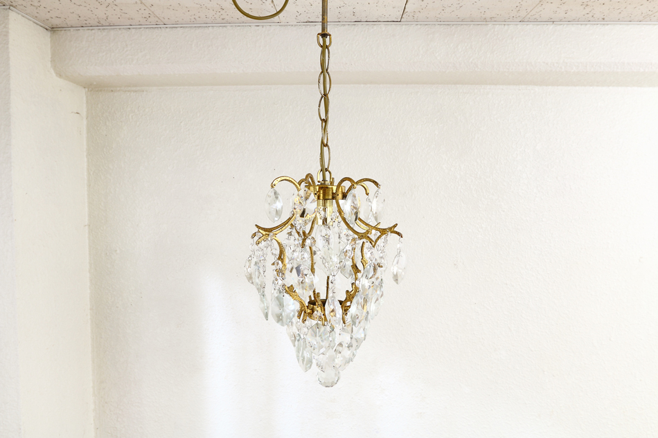 アンティークブラス&クリスタル ロココスタイル ミニシャンデリア